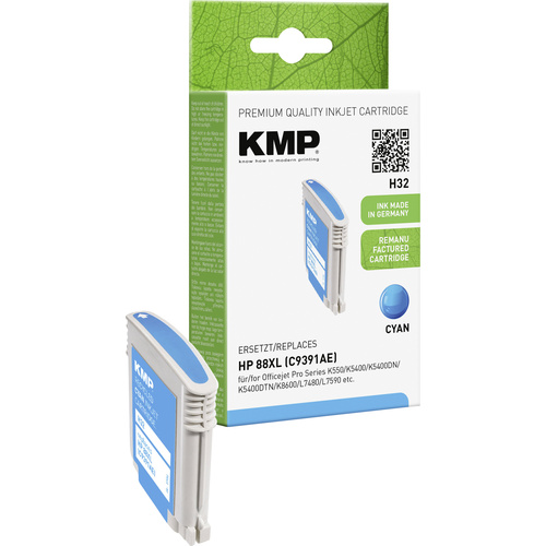 KMP Tinte ersetzt HP 88 Kompatibel Cyan H32 1704,4913
