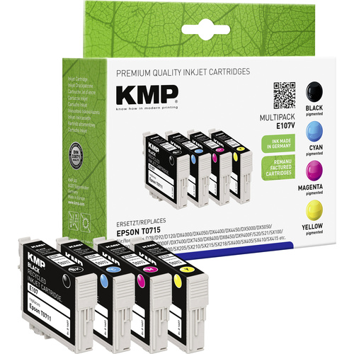 KMP Druckerpatrone ersetzt Epson T0711, T0712, T0713, T0714 Kompatibel Kombi-Pack Schwarz, Cyan, Ma