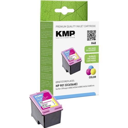KMP Druckerpatrone ersetzt HP 901, CC656AE Kompatibel Cyan, Magenta, Gelb H48 1711,4560