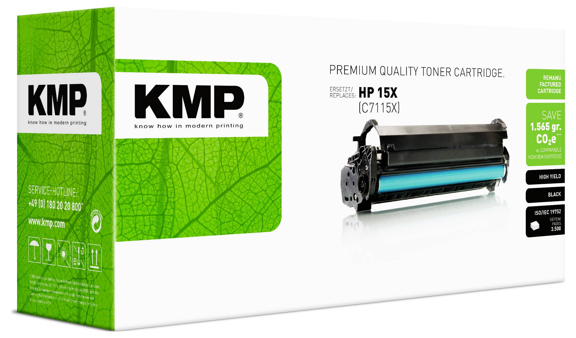 KMP Toner ersetzt HP 15X, C7115X Kompatibel Schwarz 3500 Seiten H-T20 1105,HY00