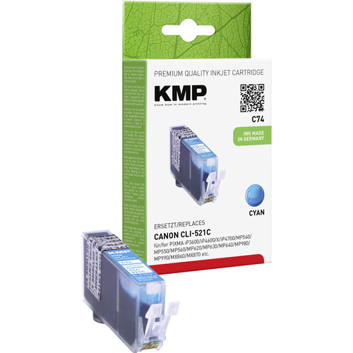 KMP Druckerpatrone ersetzt Canon CLI-521C Kompatibel Cyan C74 1510,0003