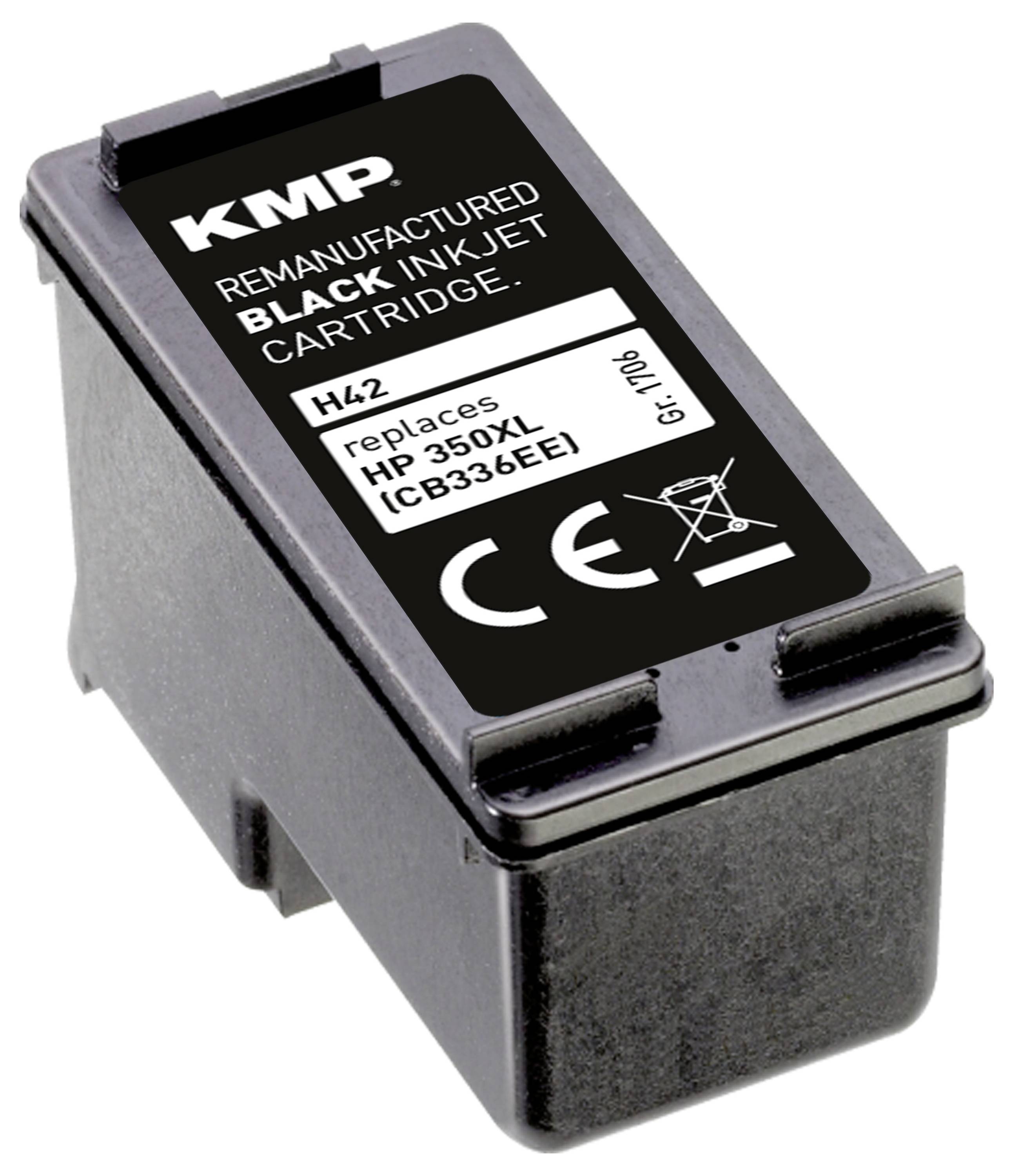 KMP H42 - 25 ml - Schwarz - kompatibel - Tintenpatrone (Alternative zu: HP 350XL, HP CB336EE)