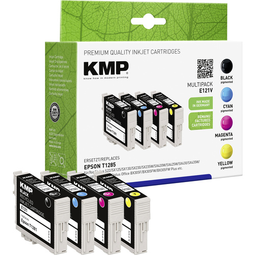 KMP Druckerpatrone ersetzt Epson T1285, T1281, T1282, T1283, T1284 Kompatibel Kombi-Pack Schwarz, Cyan, Magenta, Gelb E121V