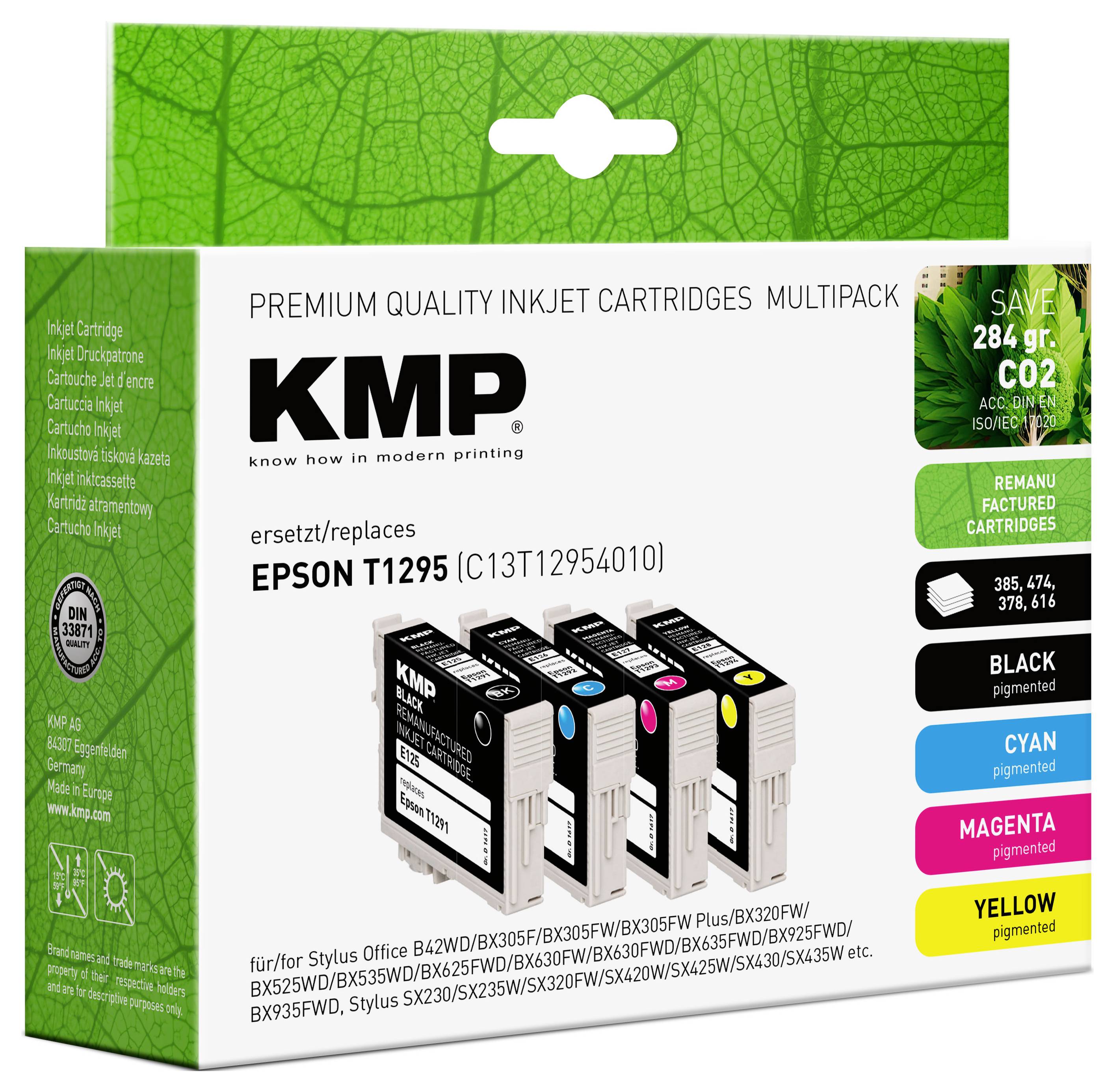 KMP Druckerpatrone ersetzt Epson T1291, T1292, T1293, T1294, T1295 Kompatibel Kombi-Pack Schwarz, C