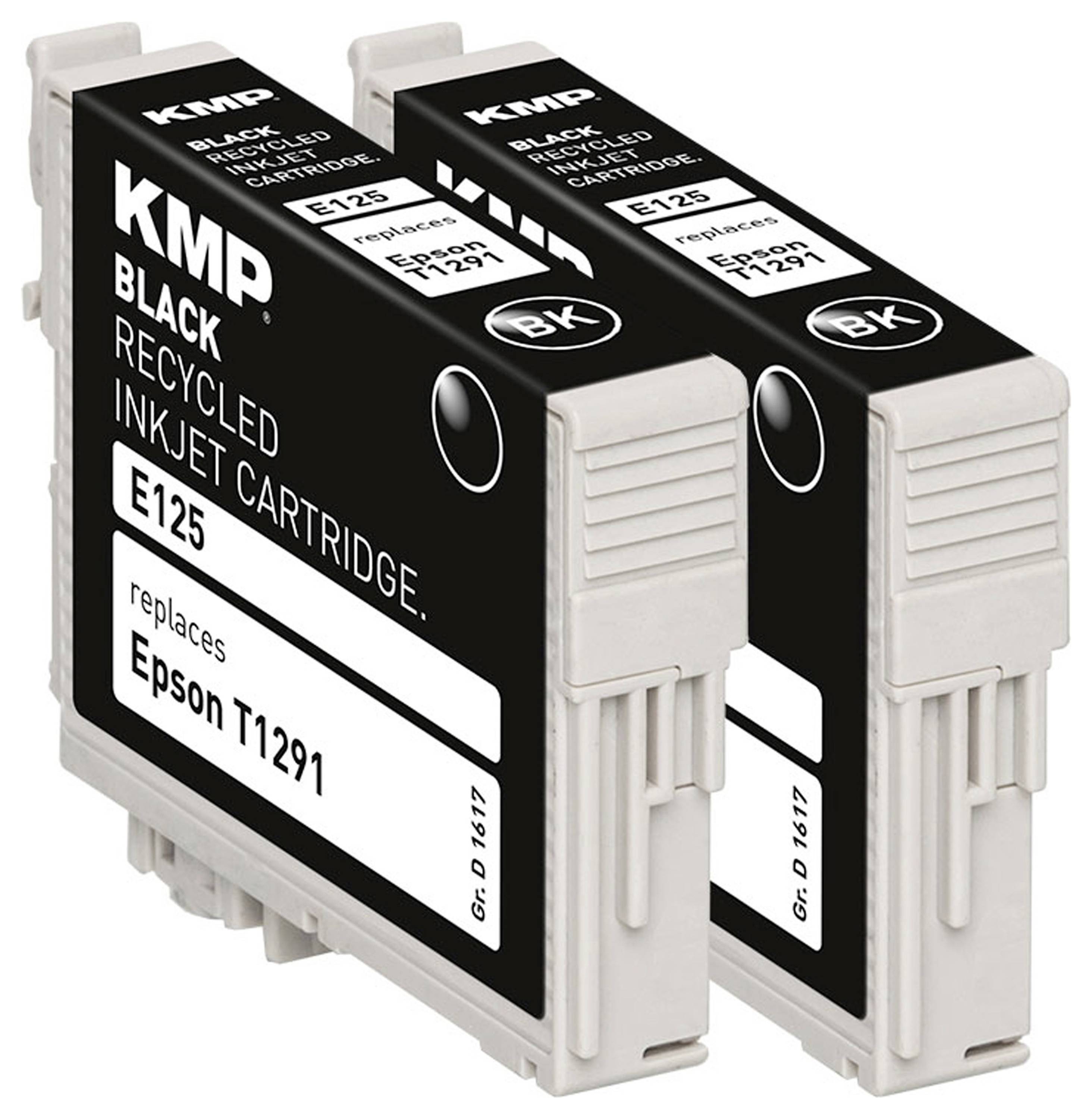 KMP Druckerpatrone ersetzt Epson T1291 Kompatibel 2er-Pack Schwarz E125D 1617,0021