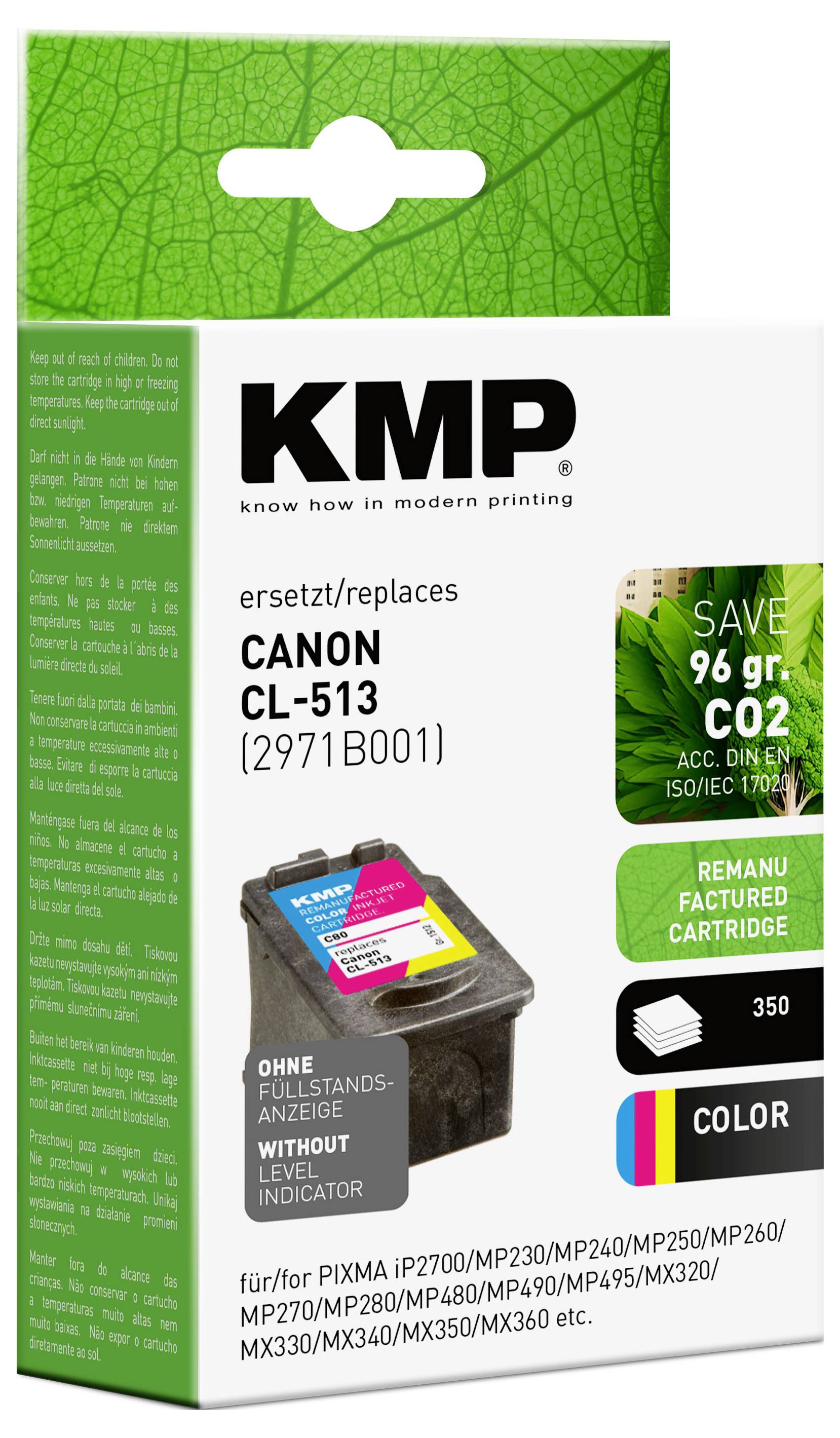 KMP C80 - 13 ml - Farbe (Cyan, Magenta, Gelb) - kompatibel - Tintenpatrone (Alternative zu: Canon CL-513, Canon 2971B001)