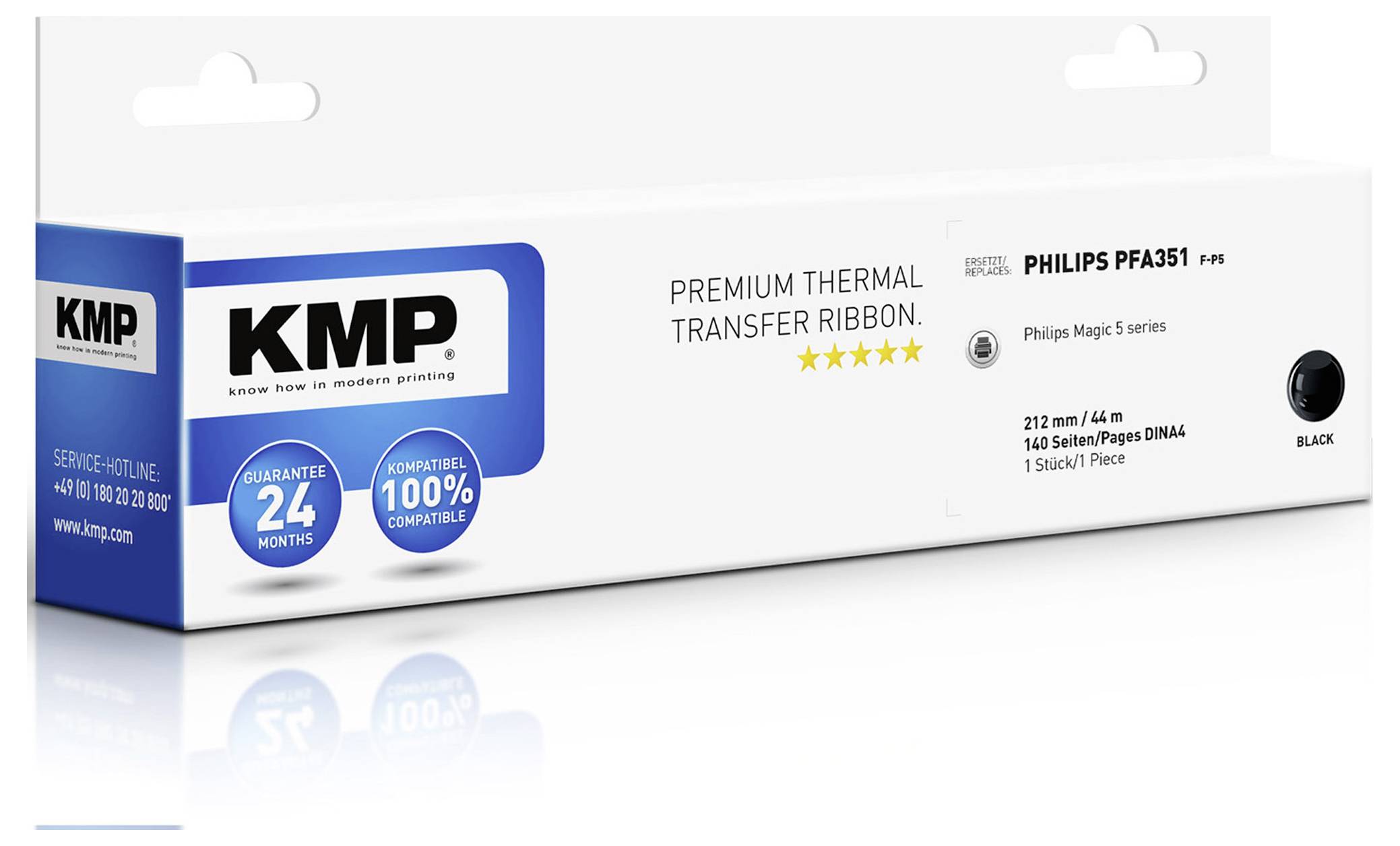 KMP Thermotransfer-Rolle Fax ersetzt Philips PFA 351 Kompatibel 140 Seiten Schwarz 1 St. F-P5 71000,0022