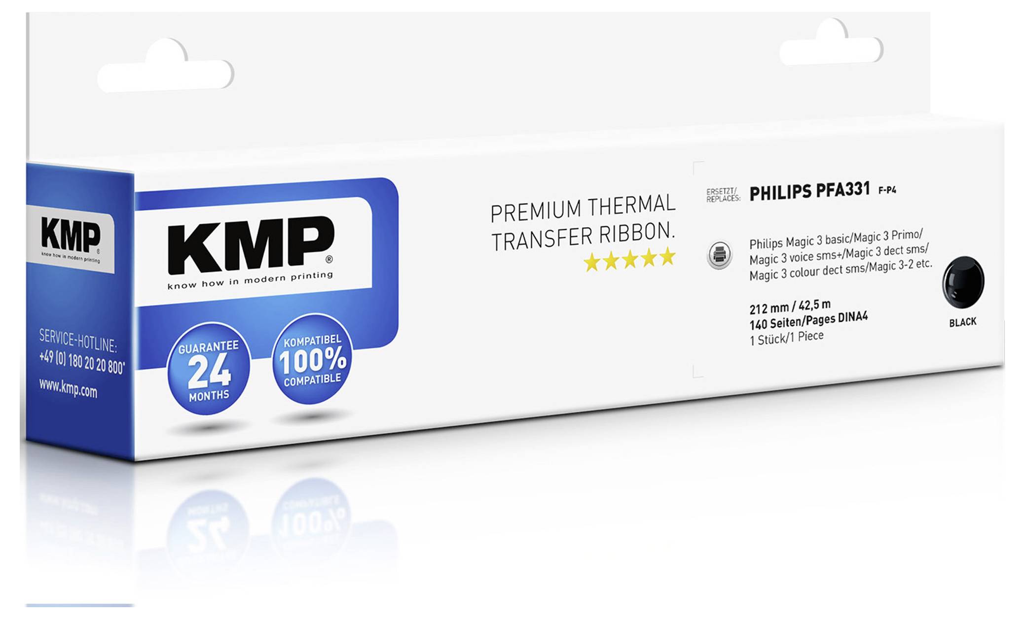 KMP Thermotransfer-Rolle Fax ersetzt Philips PFA 331 Kompatibel 140 Seiten Schwarz 1 St. F-P4 71000,0021