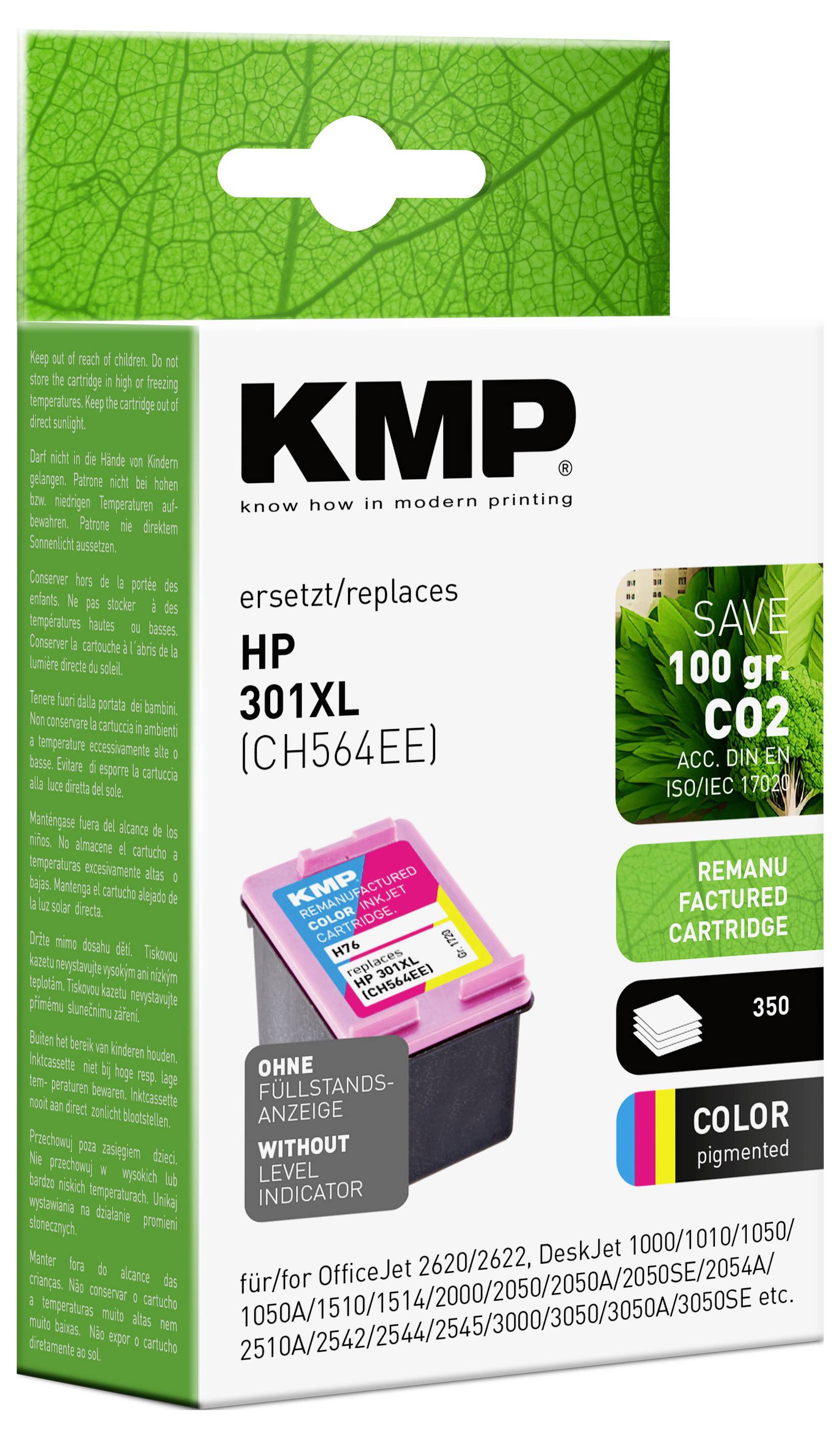 KMP H76 - 6 ml - Farbe (Cyan, Magenta, Gelb) - kompatibel - Tintenpatrone (Alternative zu: HP 301XL, HP CH564EE)