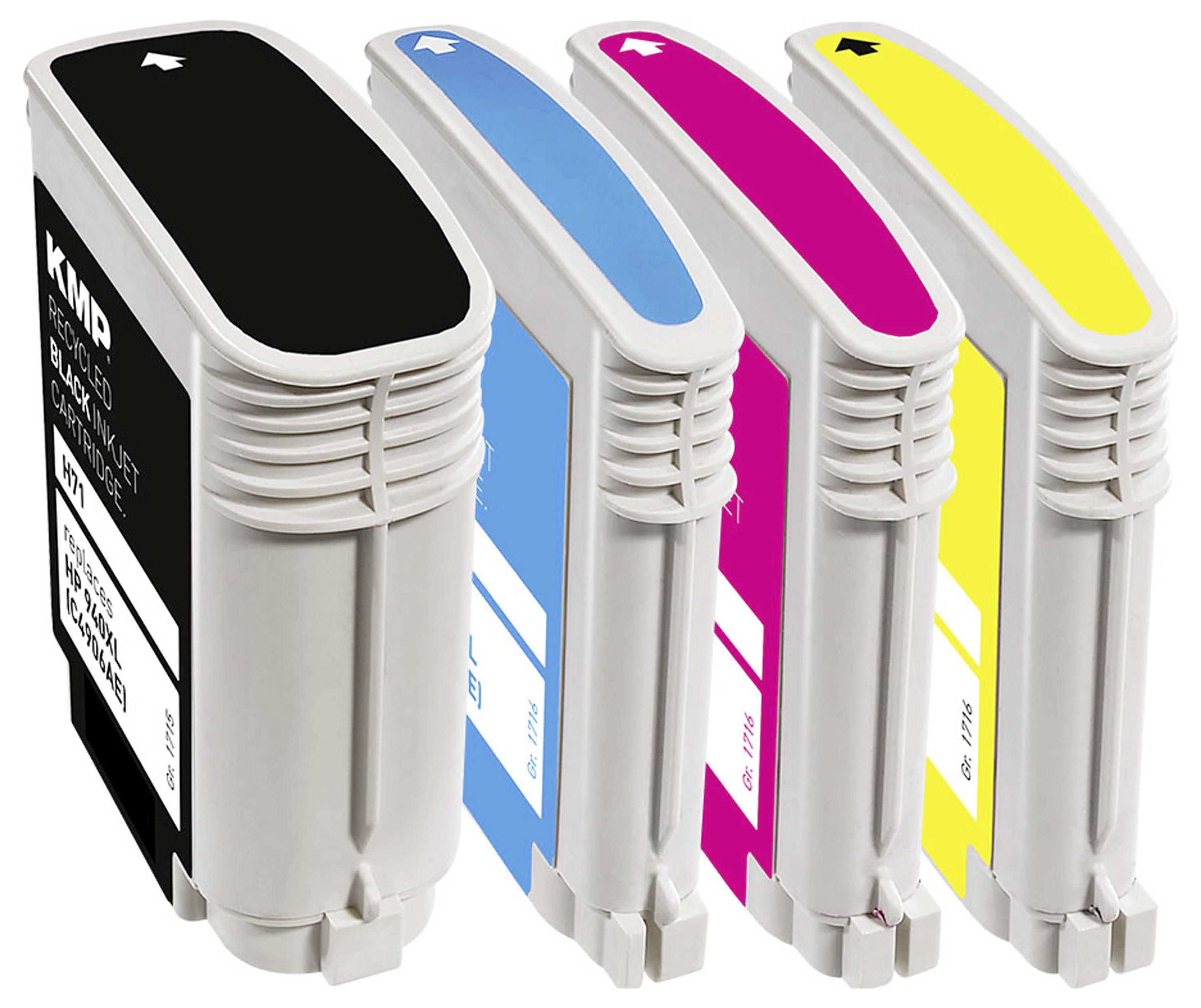 KMP Druckerpatrone Kombi-Pack Kompatibel ersetzt HP 940XL, C2N93AE, C4906AE, C4907AE, C4908AE, C4909AE Schwarz, Cyan, Magenta