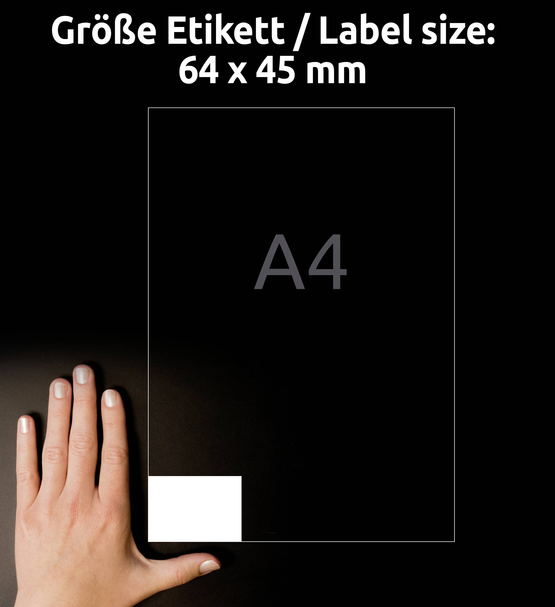 Avery-Zweckform 6171 Universal-Etiketten 64 x 45mm Papier Weiß 540 St. Permanent haftend Tintenstrahldrucker, Laserdrucker