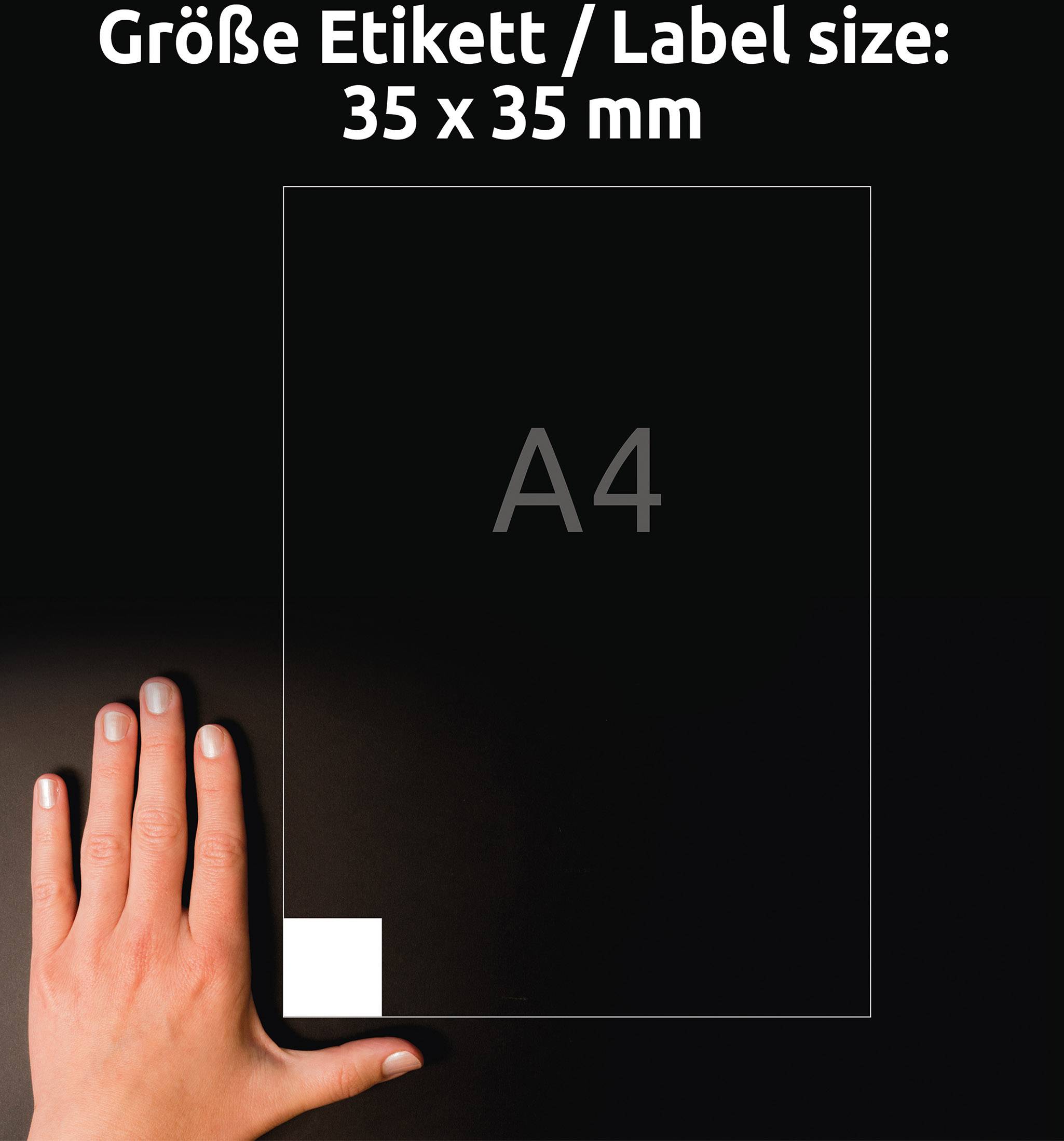 Avery-Zweckform L7120-25 QR-Code-Etiketten 35 x 35mm Papier Weiß 875 St. Permanent haftend Tintenstrahldrucker, Laserdrucker