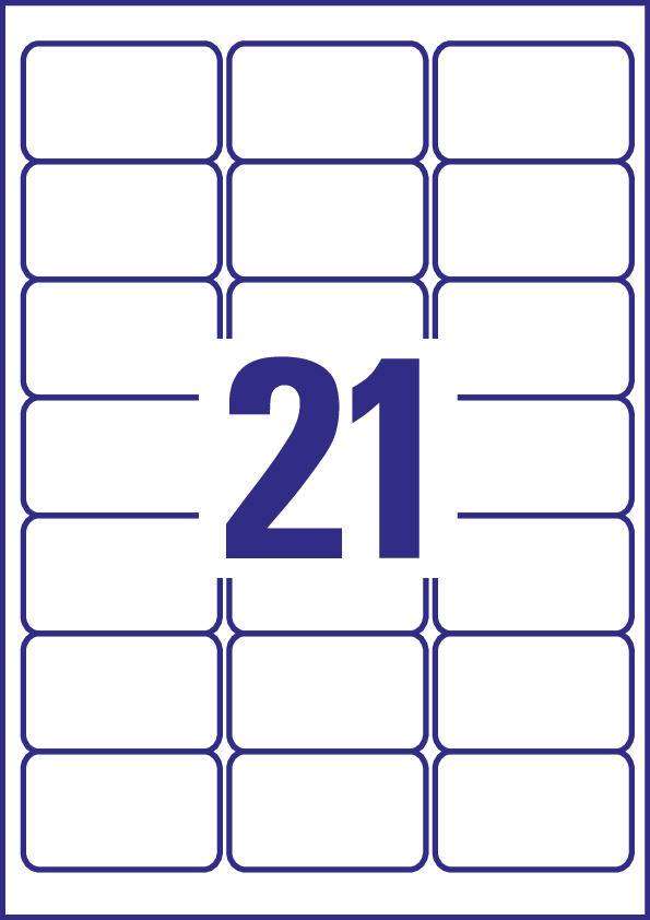 Avery-Zweckform L7560-25 Adress-Etiketten 63.5 x 38.1mm Polyester-Folie Transparent 525 St. Permanent haftend Tintenstrahldrucker