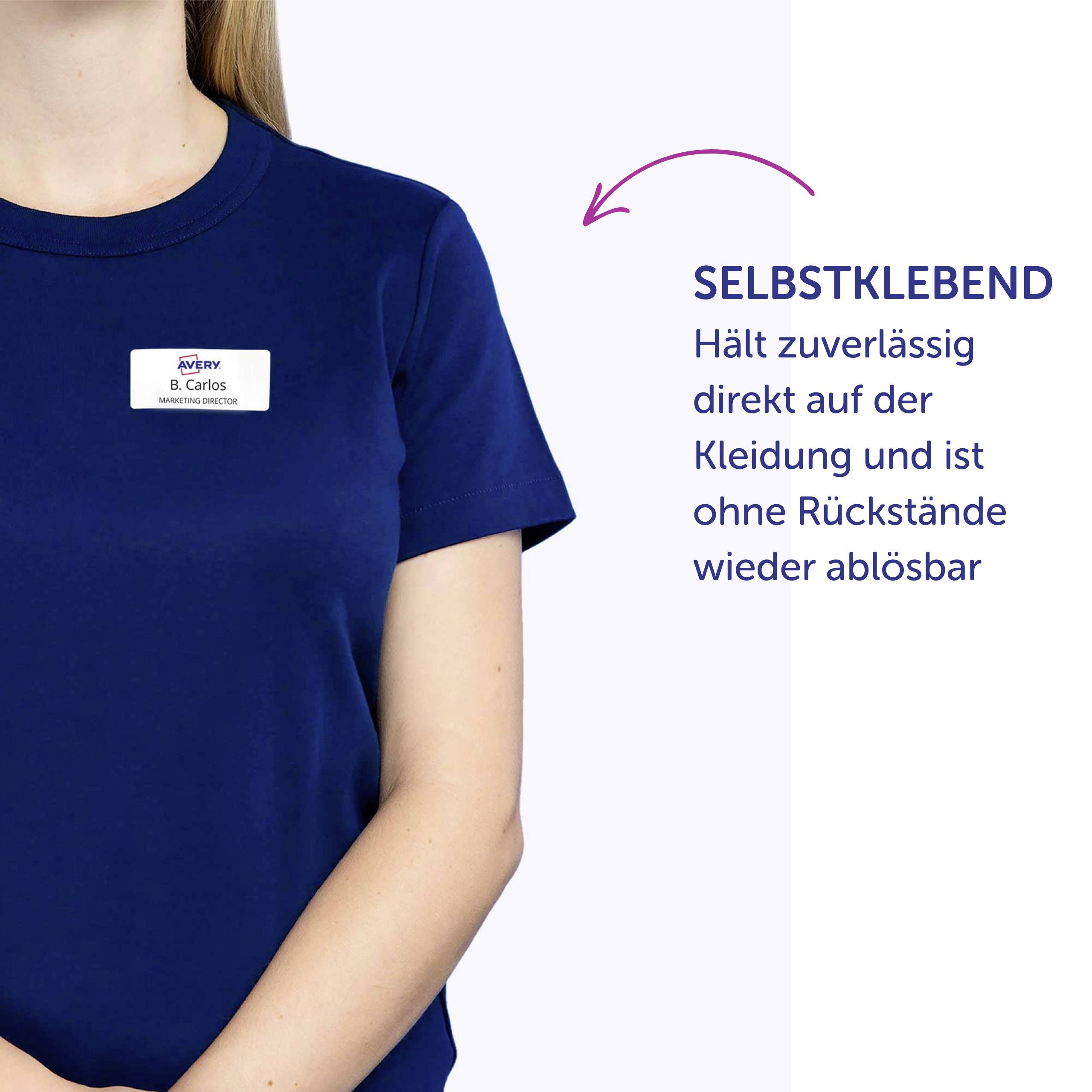 Avery-Zweckform L4784-20 Namens-Etiketten 63.5 x 29.6mm Acetatseide Weiß 540 St. Wiederablösbar Farblaserdrucker, Laserdrucker