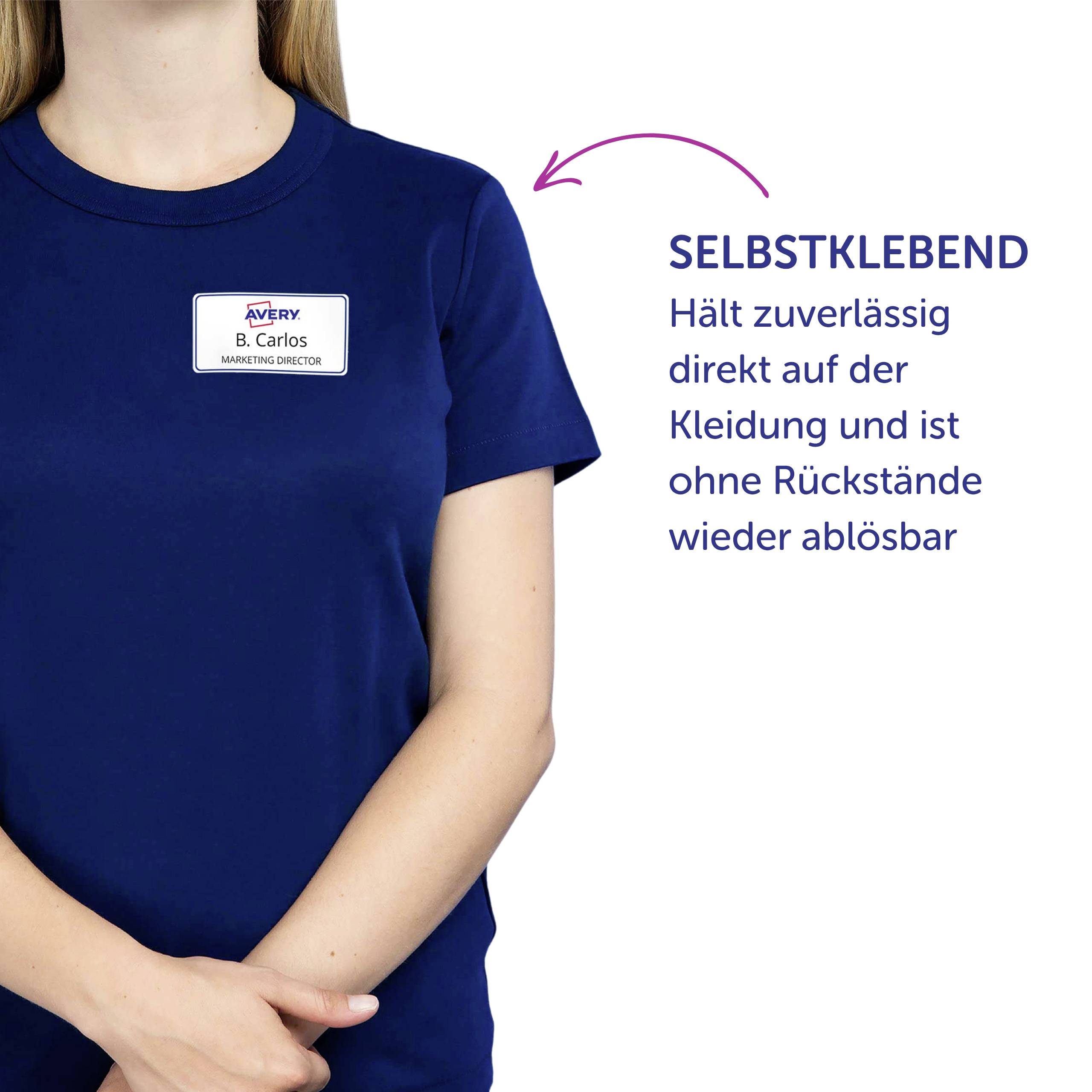 Avery-Zweckform L4787-20 Namens-Etiketten 80 x 50mm Weiß 200 St. Wiederablösbar