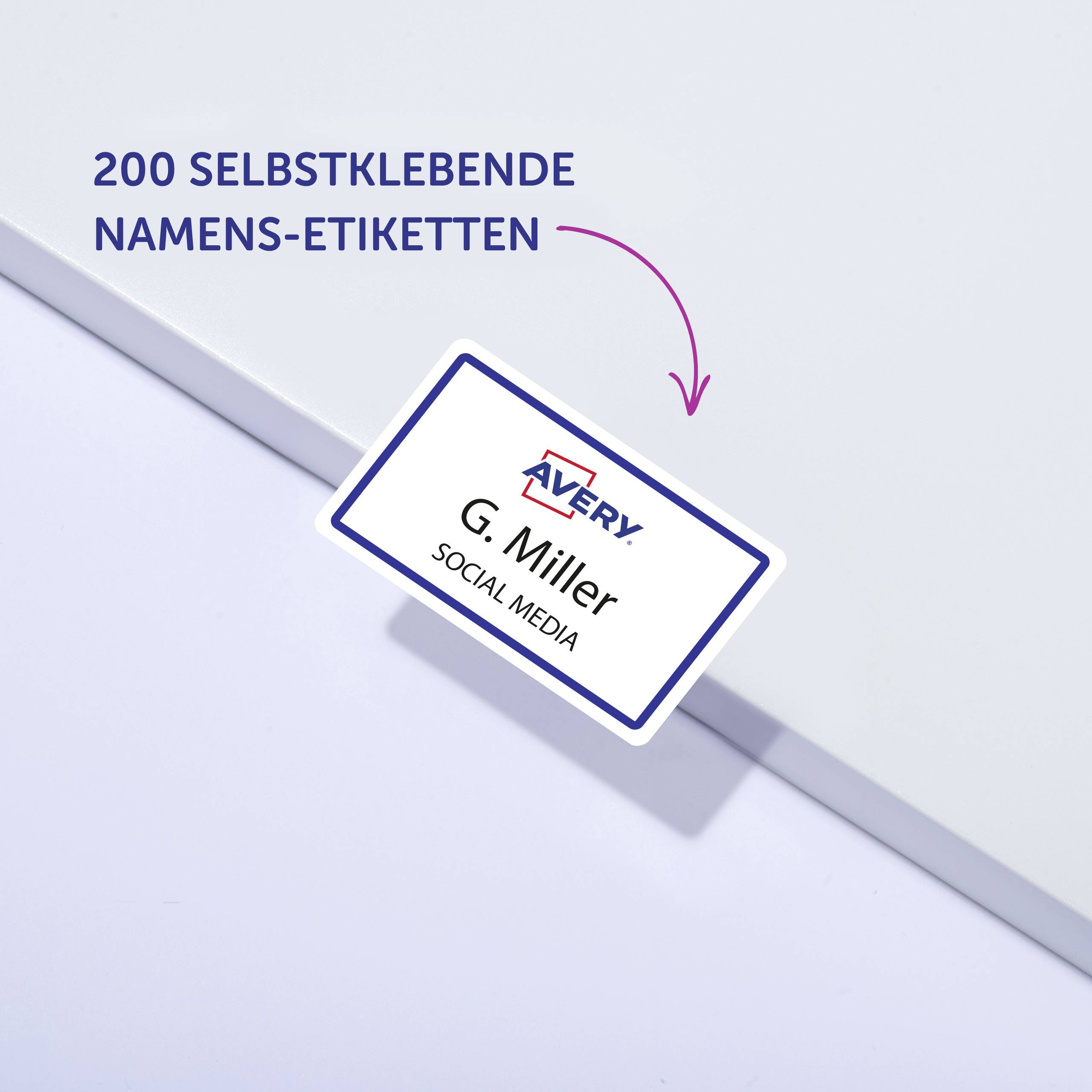 Avery-Zweckform L4787-20 Namens-Etiketten 80 x 50mm Weiß 200 St. Wiederablösbar