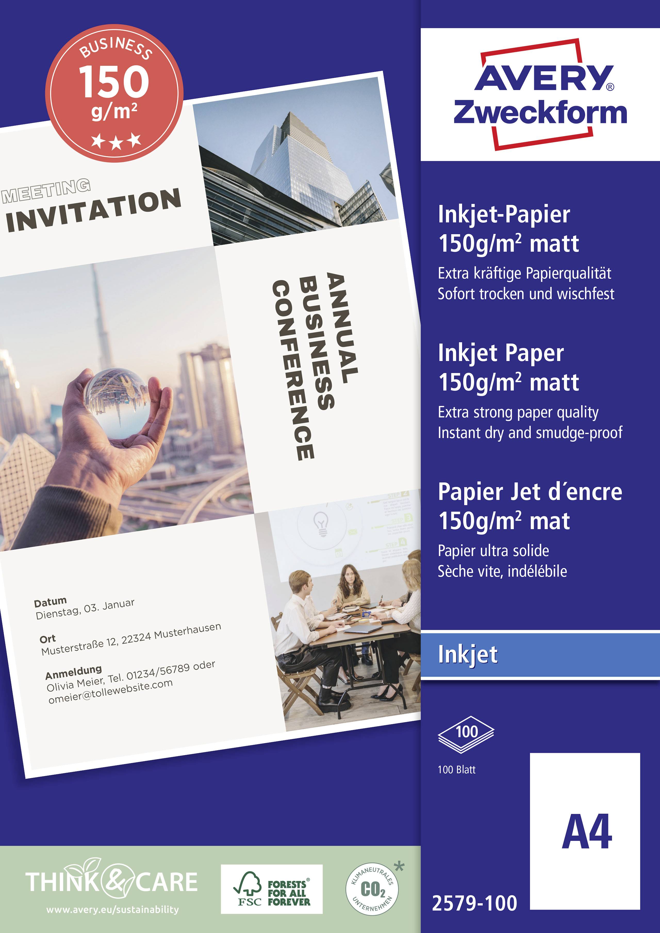 Einladung zur jährlichen Geschäftskonferenz am 25. Januar. Hochwertiges Inkjet-Papier, matt, 150 g/m².