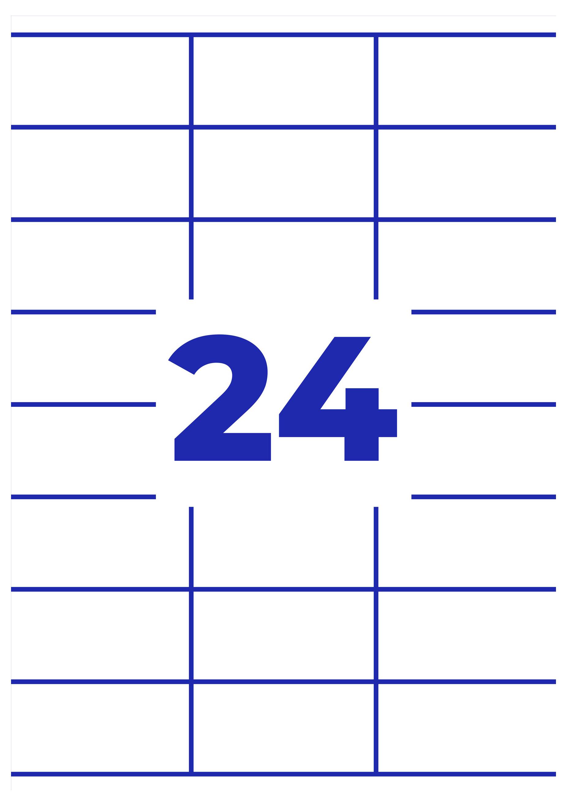 Blaues Kalender- oder Raster-Symbol mit der Zahl '24' in der Mitte.