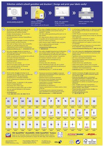 Zweckform 3669 Etiketten 70 x 50.8 mm Papier Weiß 1500 St. Permanent Universal-Etiketten Tint