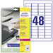 Avery-Zweckform L6113-20 Sicherheits-Etiketten 45.7 x 21.2mm Polyester-Folie Weiß 960 St. Permanent haftend Laserdrucker