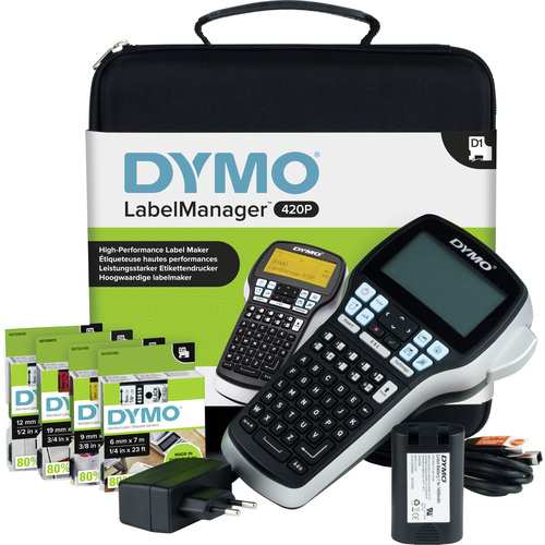 DYMO LabelManager 420P Set Beschriftungsgerät Geeignet für Schriftband: D1 6 mm, 9 mm, 12 mm, 19 mm