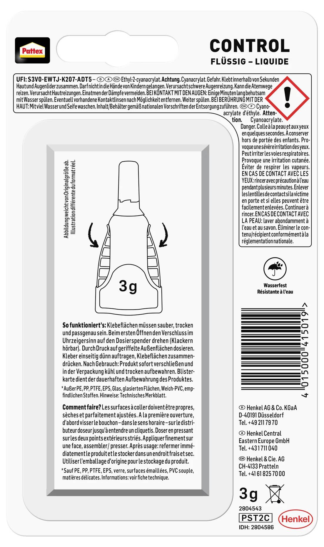 Pattex Classic Matic Sekundenkleber PST2C 3 g