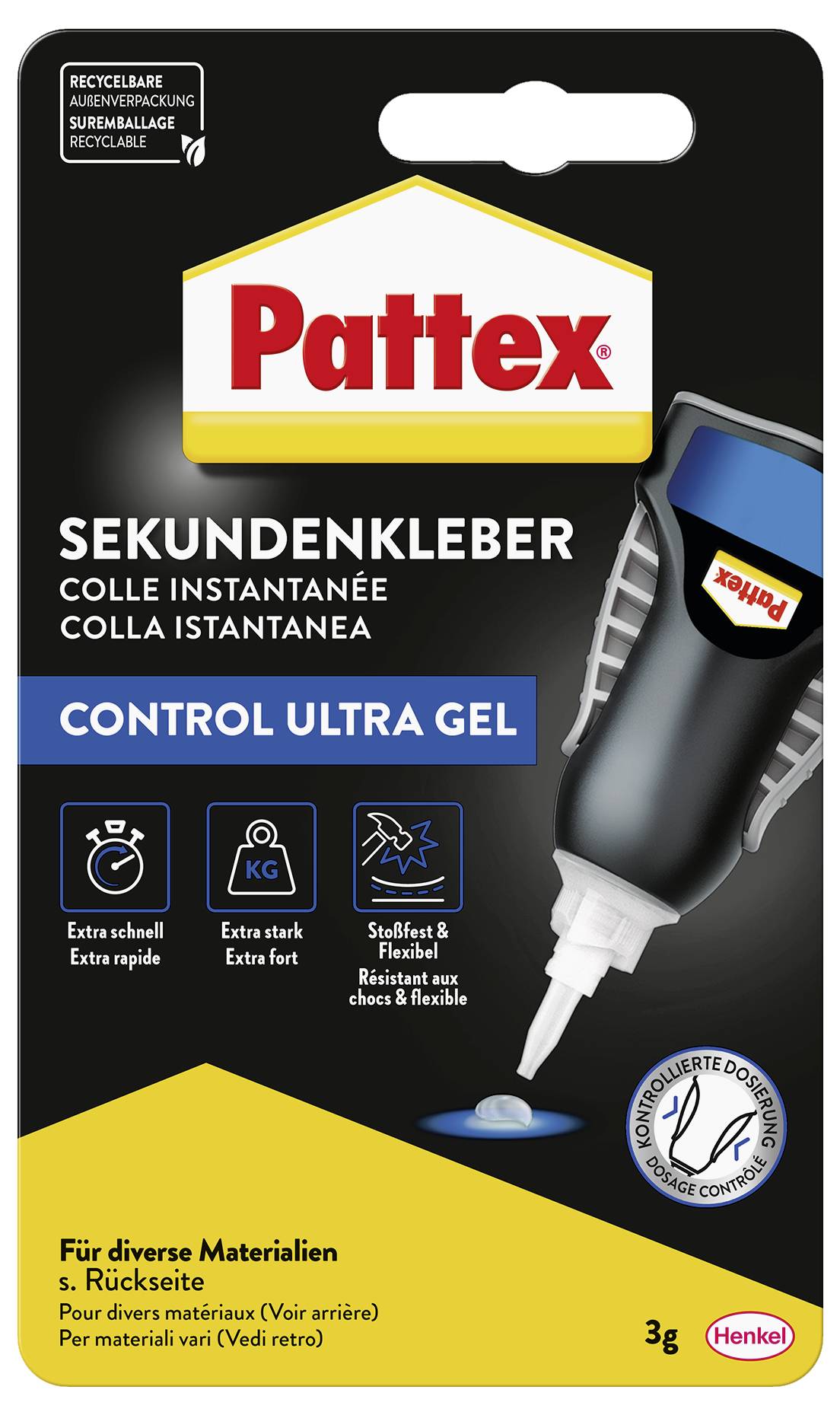 Pattex Ultra Gel Sekundenkleber PSG5C 3g
