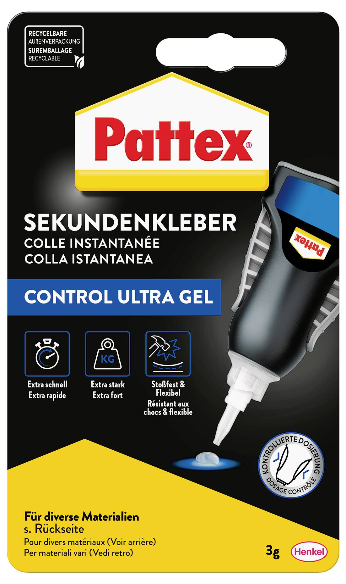 Pattex Ultra Gel Sekundenkleber PSG5C 3g