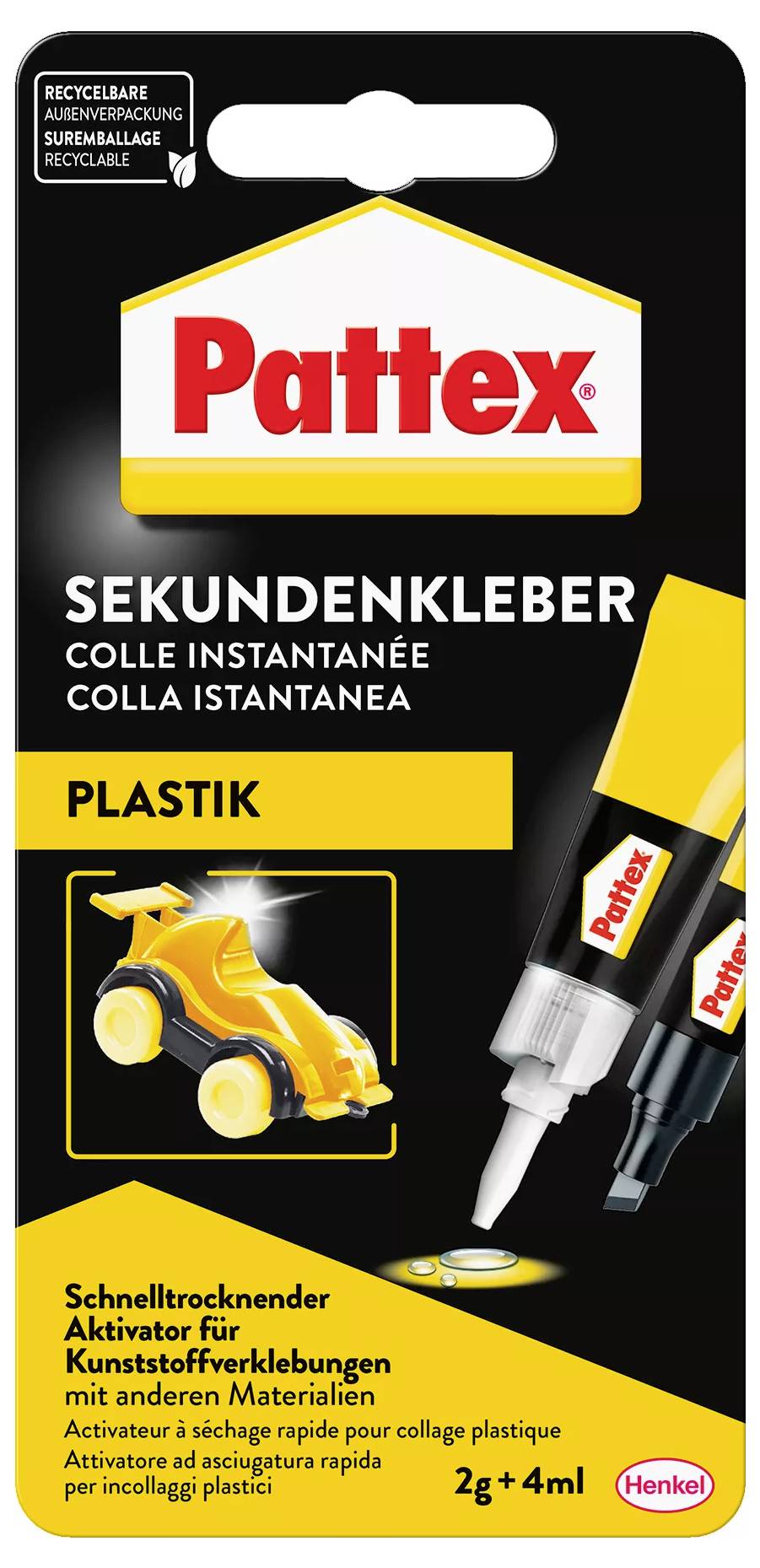 Pattex Plastix Kunststoffkleber PSA1C 1 Set
