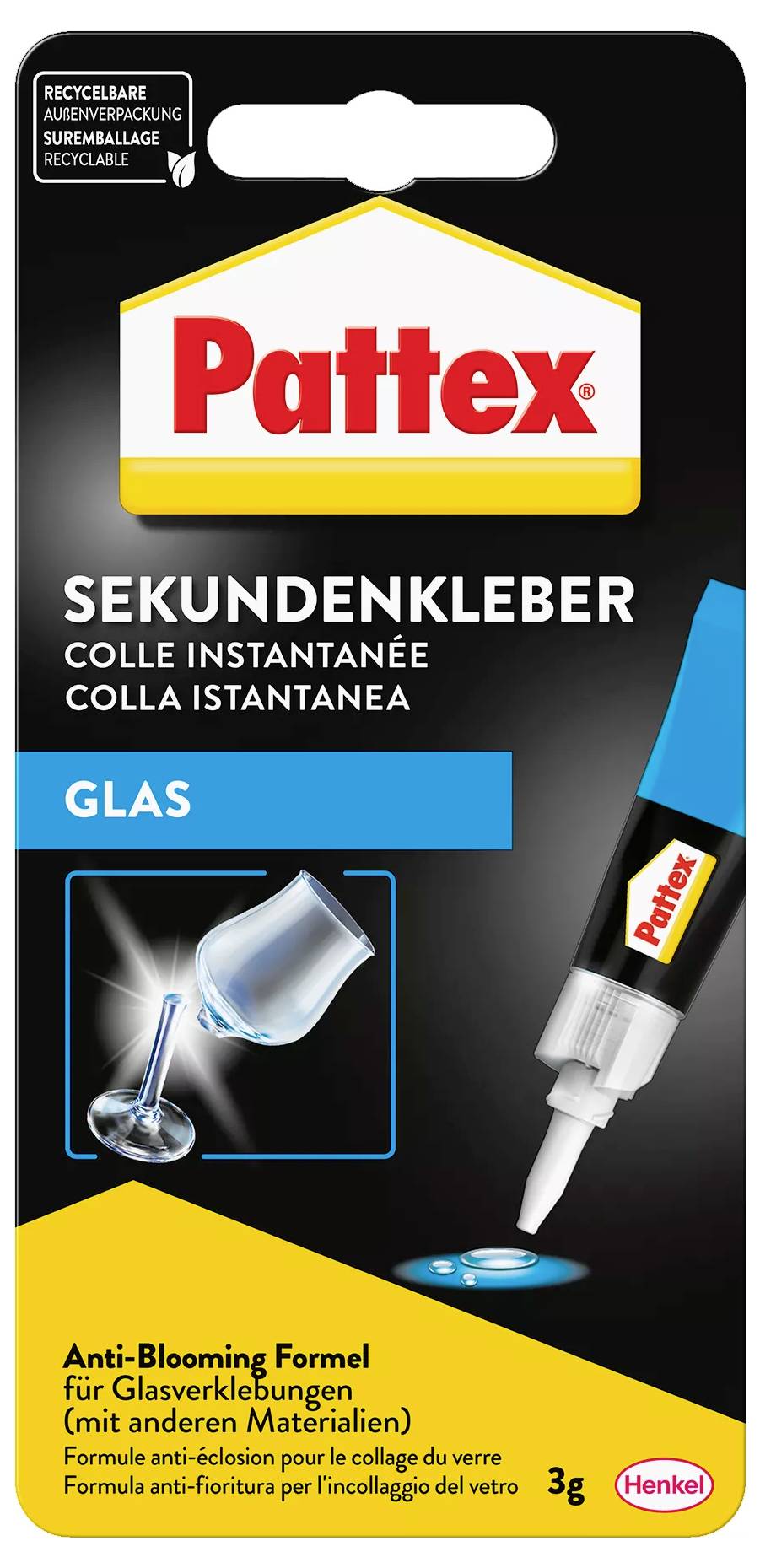 Pattex Glas Sekundenkleber PSV1C 3g