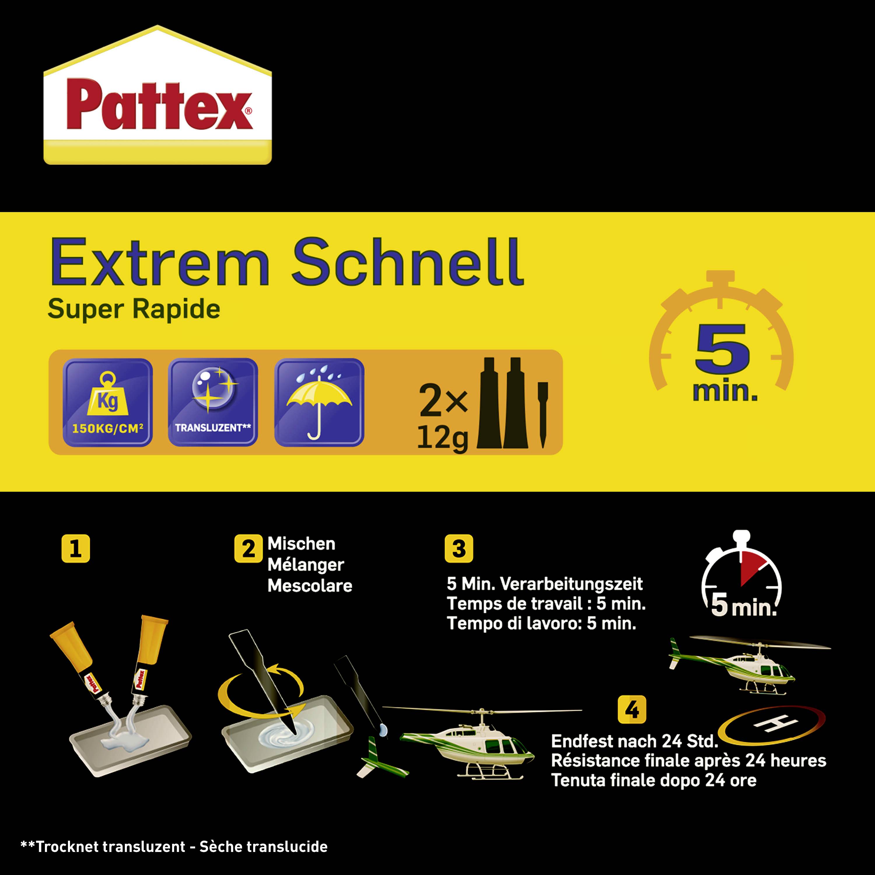 Pattex Kraft Mix Extrem Schnell Zwei-Komponentenkleber PK6ST 24g