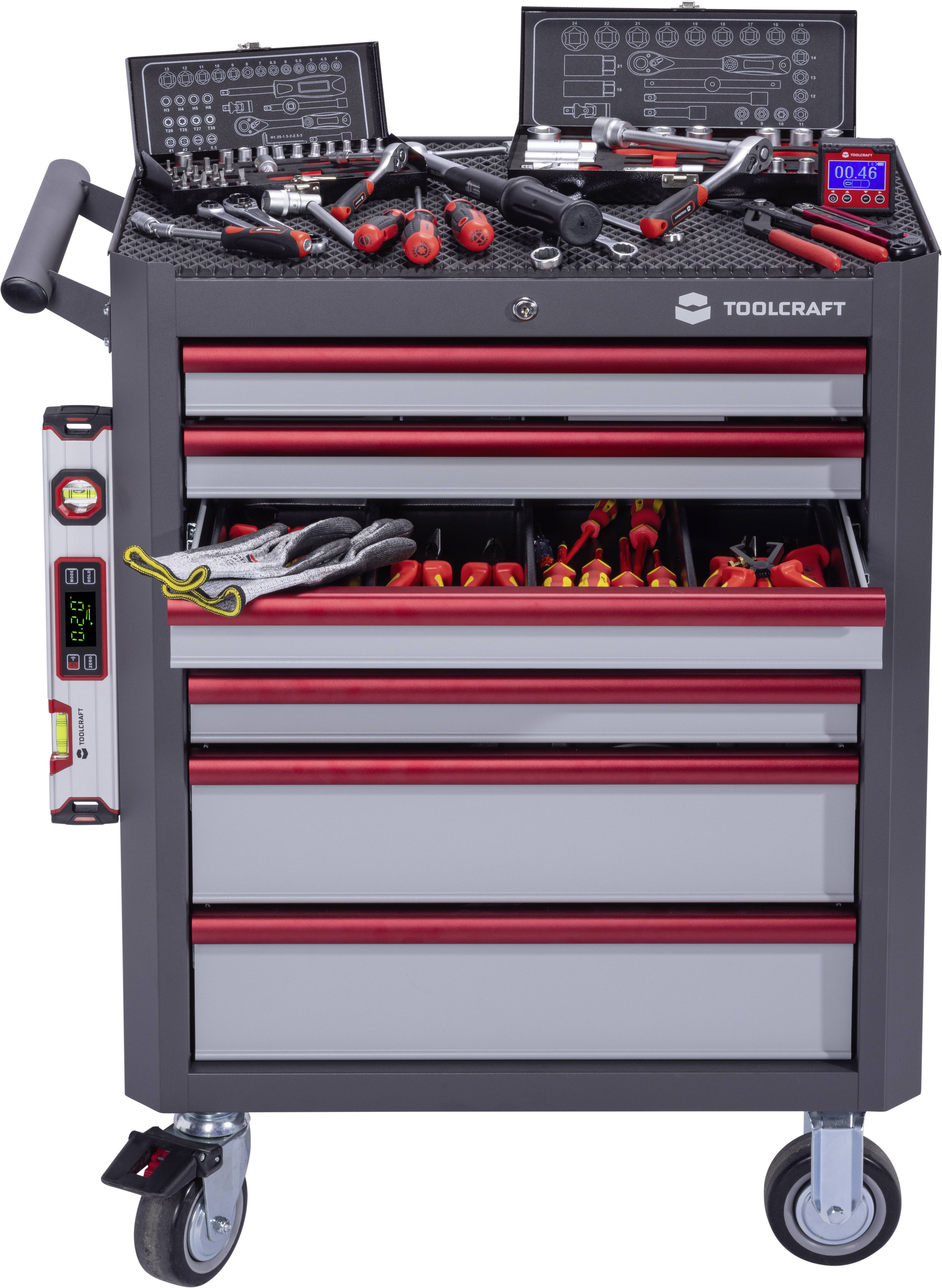 TOOLCRAFT 96029C702 Werkstattwagen Herstellerfarbe: Grau, Anthrazit, Rot