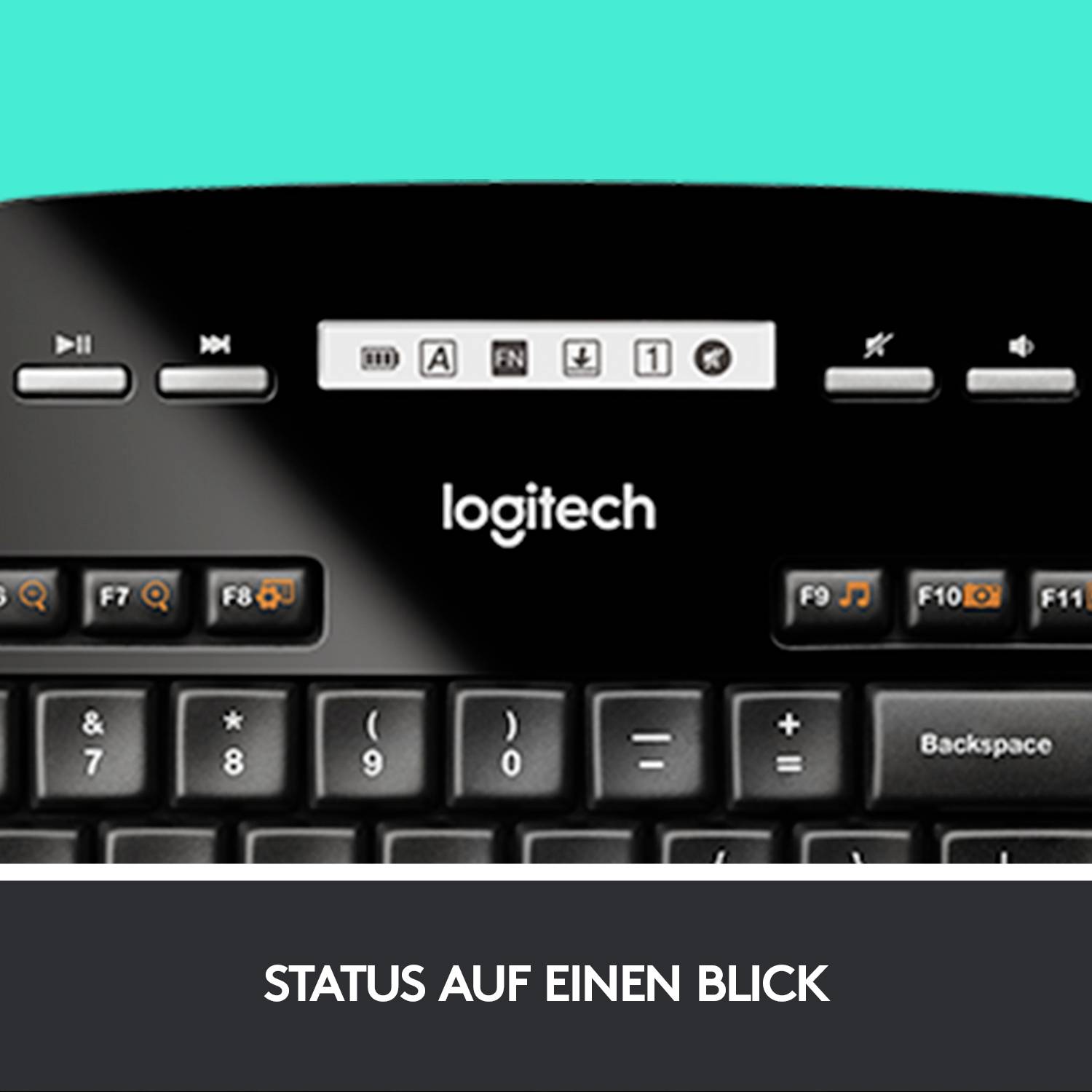 Logitech MK710 Wireless Desktop Funk Tastatur, Maus-Set Spritzwassergeschützt, Display Deutsch, QWERTZ Schwarz