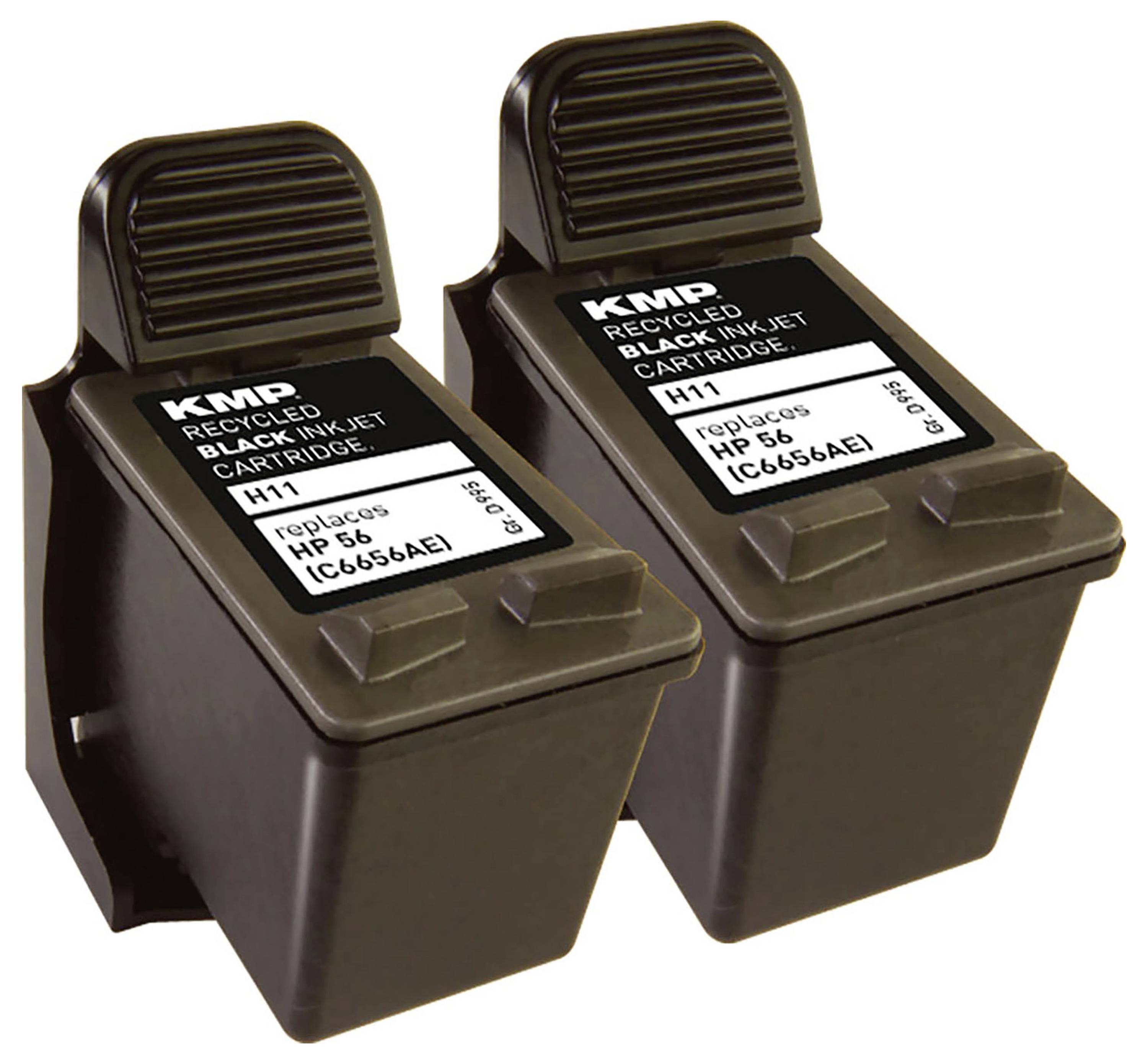KMP Druckerpatrone ersetzt HP 56, C6656AE Kompatibel 2er-Pack Schwarz H11D 0995,4021