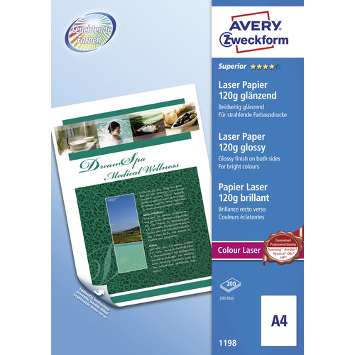 Avery-Zweckform Superior Laser Paper 1198 Laser Druckerpapier DIN A4 120 g/m² 200 Blatt Weiß