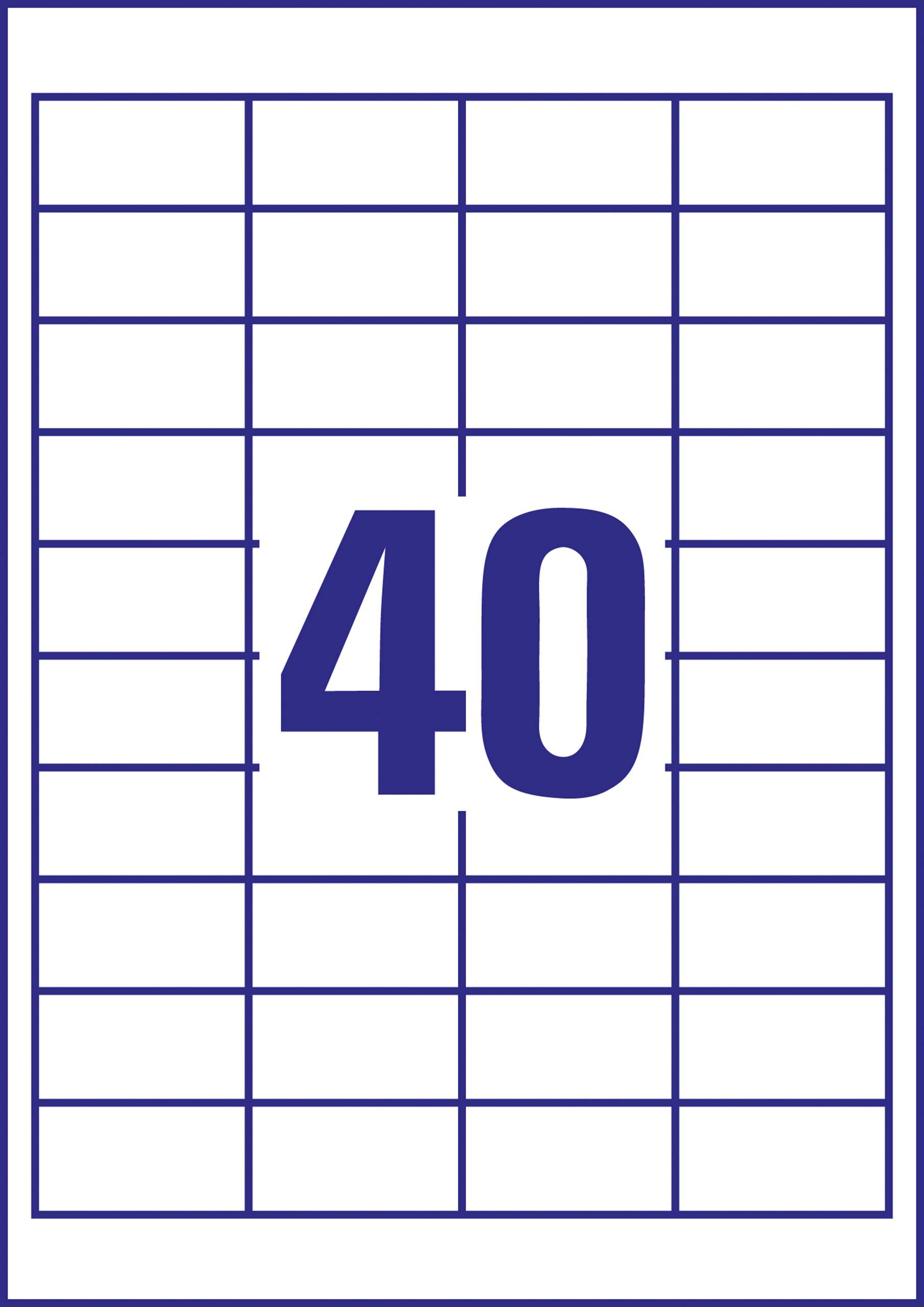 Avery-Zweckform 4780 Universal-Etiketten 48.5 x 25.4mm Papier Weiß 1200 St. Permanent haftend Tintenstrahldrucker, Laserdrucker