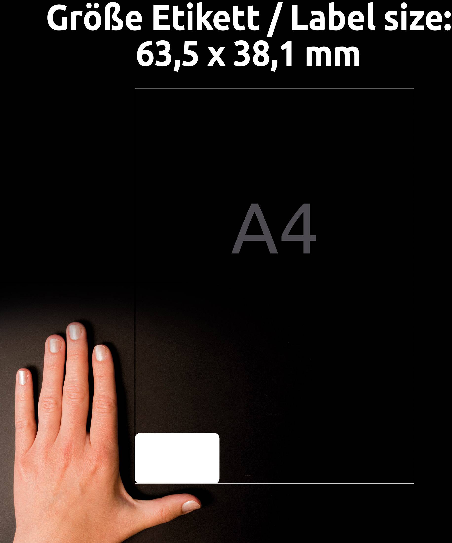 Avery-Zweckform J8160-25 Adress-Etiketten 63.5 x 38.1 mm Papier Weiß 525 St. Permanent haftend Tintenstrahldrucker, Handbeschriftung