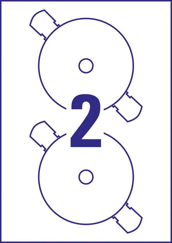 Avery-Zweckform CD-Etiketten J8676-25 Ø 117mm Papier Weiß 50 St. Permanent Fotoqualität, Blickdicht, Bis Kernloch bedruckbar