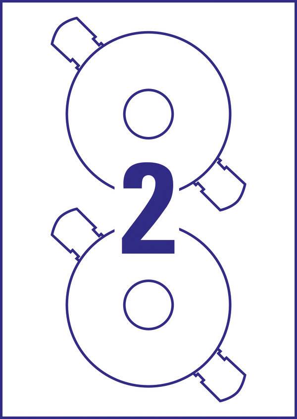 Avery-Zweckform L6043-25 CD-Etiketten Ø 117 mm Papier Weiß 50 St. Permanent haftend Tintenstrahldrucker, Laserdrucker, Farblaserdrucker, Kopierer,