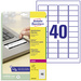 Avery-Zweckform L6145-20 Sicherheits-Etiketten 45.7 x 25.4mm Polyester-Folie Weiß 800 St. Permanent haftend Laserdrucker