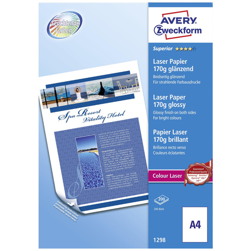 Avery-Zweckform Superior Laser Paper 1298 Laser Druckerpapier DIN A4 170 g/m² 200 Blatt Weiß