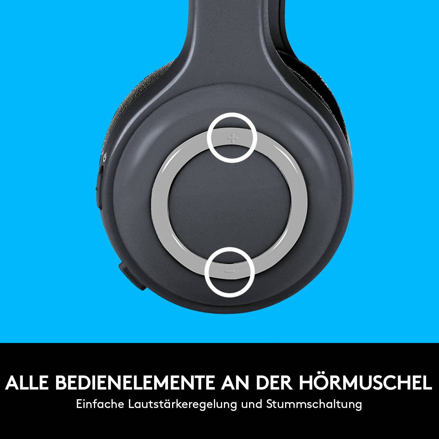 Logitech H600 On Ear Headset Stereo Schwarz Mikrofon-Rauschunterdrückung, Noise Cancelling Lautstärkeregelung, Mikrofon-Stummschaltung, Faltbar Co