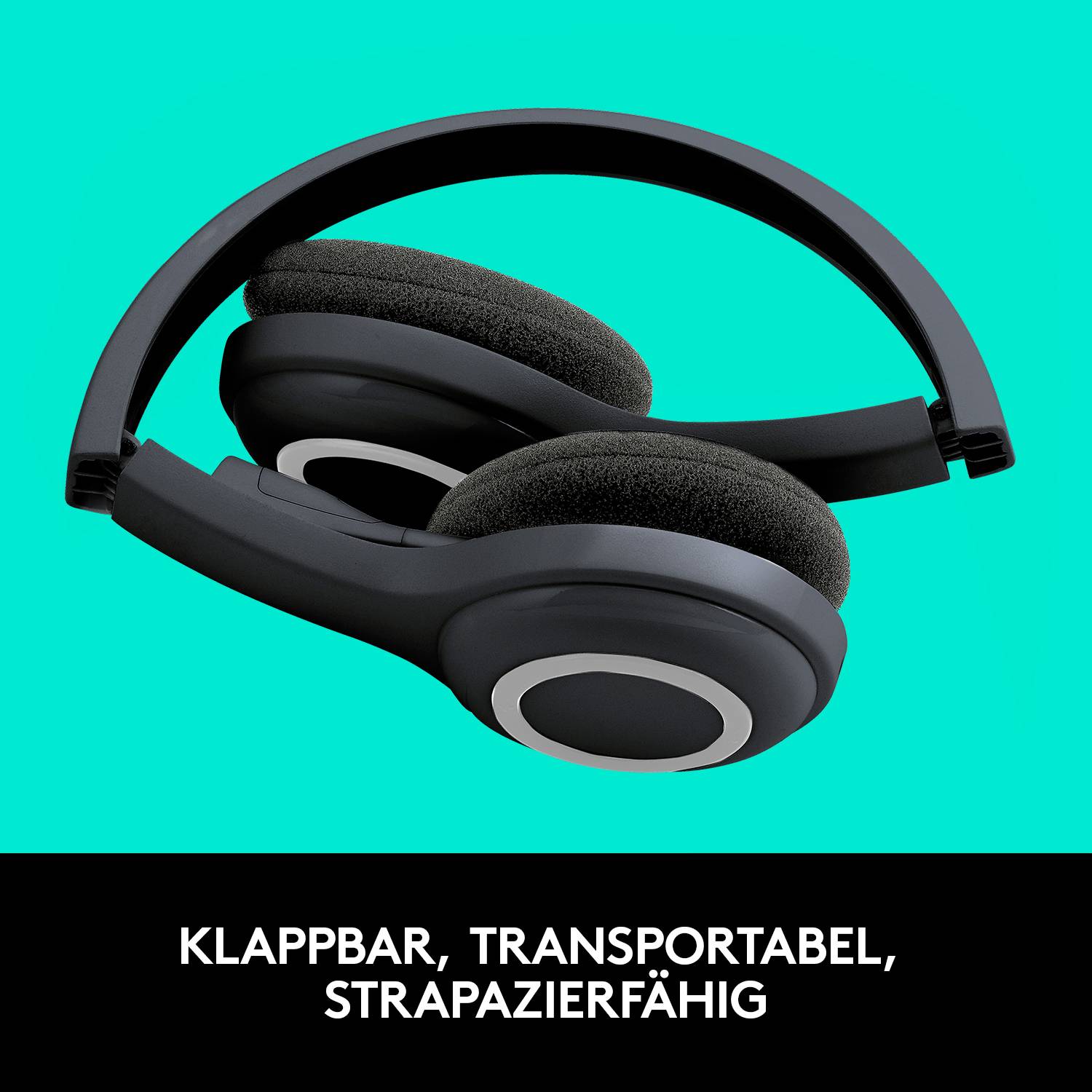 Logitech H600 On Ear Headset Stereo Schwarz Mikrofon-Rauschunterdrückung, Noise Cancelling Lautstärkeregelung, Mikrofon-Stummschaltung, Faltbar Co