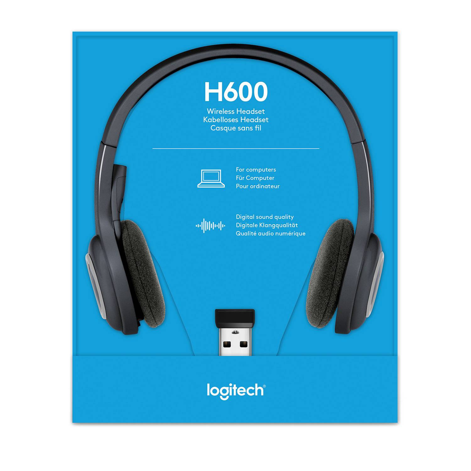 Logitech H600 Computer On Ear Headset Stereo Schwarz Mikrofon-Rauschunterdrückung, Noise Cancelling Lautstärkeregelung, Mikrofon-Stummschaltung,