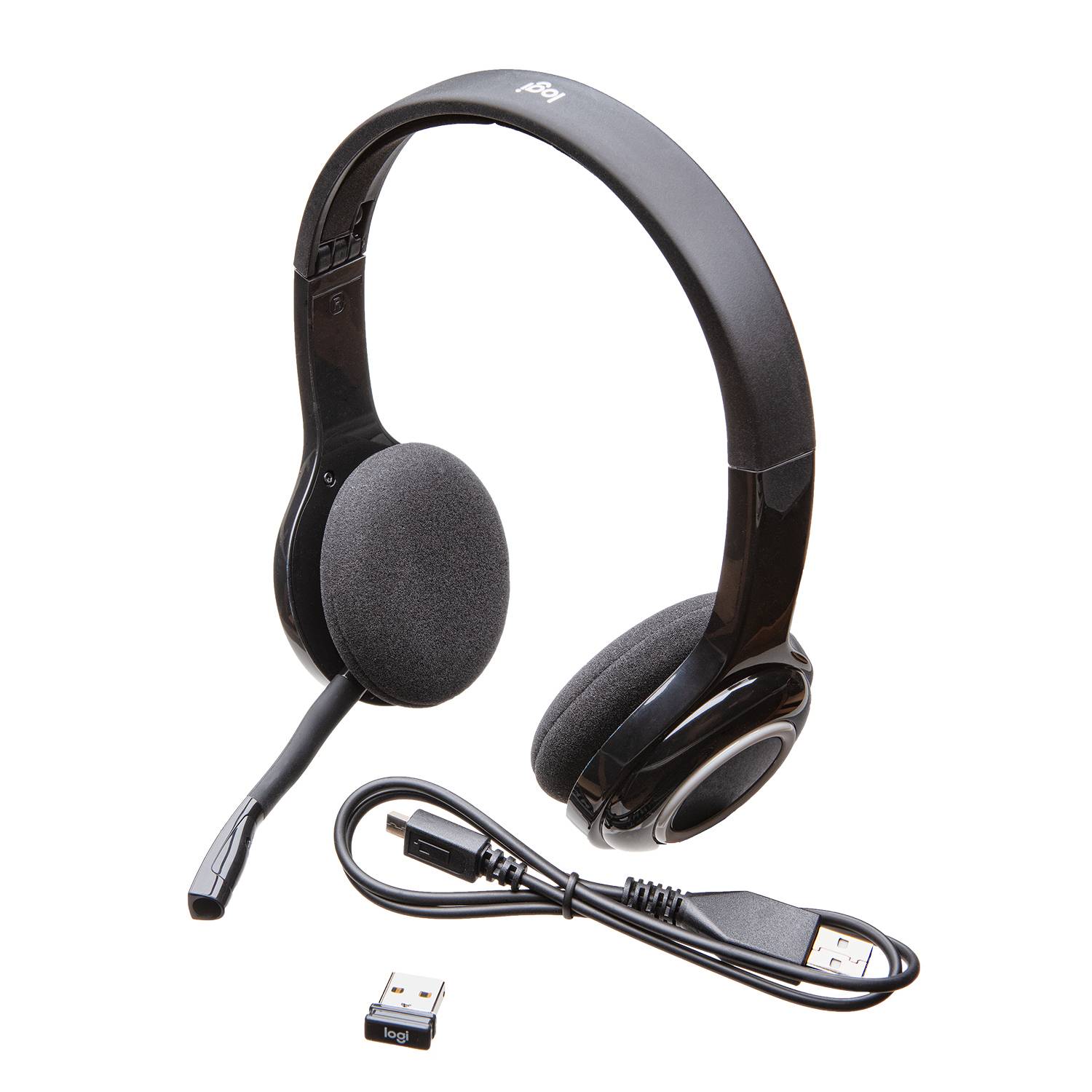 Logitech H600 Computer On Ear Headset Stereo Schwarz Mikrofon-Rauschunterdrückung, Noise Cancelling Lautstärkeregelung, Mikrofon-Stummschaltung,