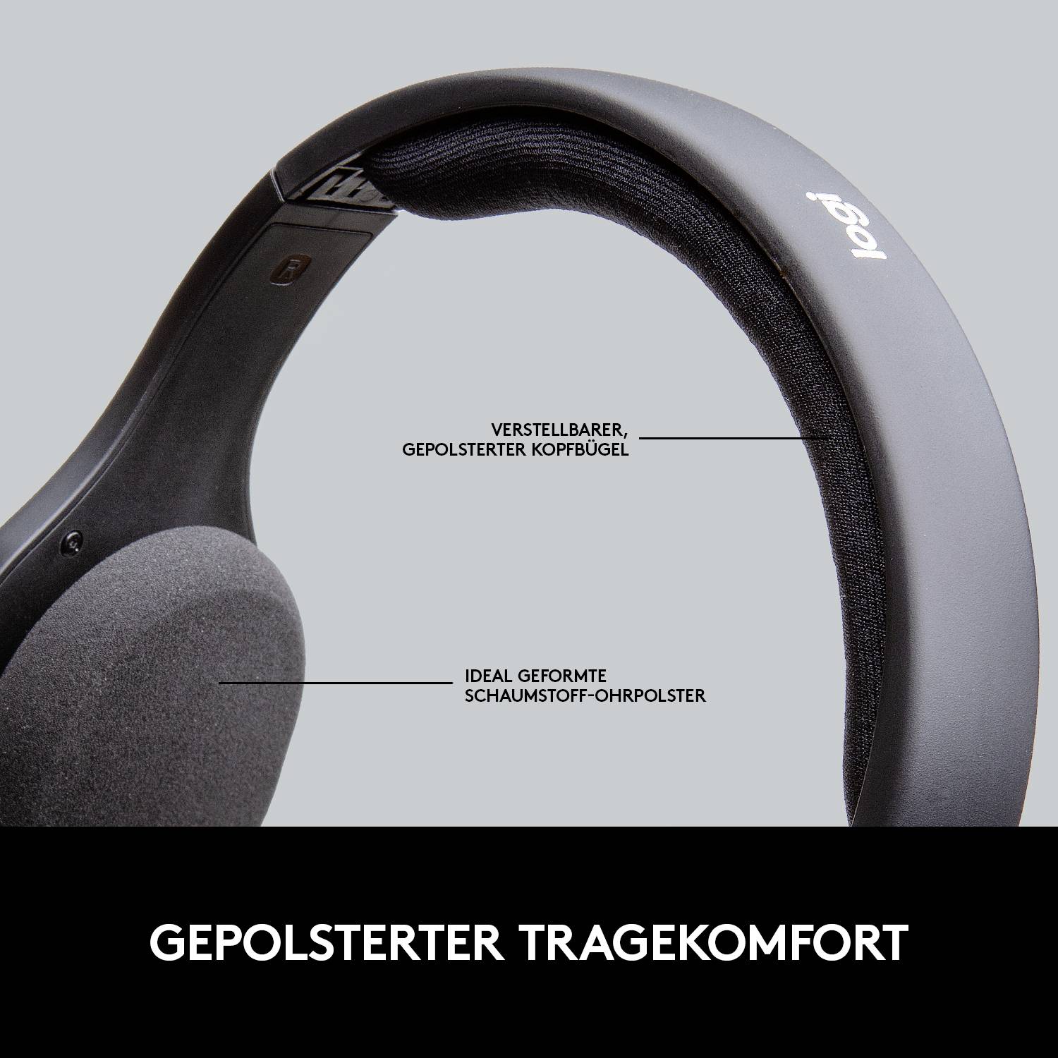 Logitech H800 Computer On Ear Headset Bluetooth® Stereo Schwarz Mikrofon-Rauschunterdrückung, Noise Cancelling Lautstärkeregelung, Mikrofon-Stumms