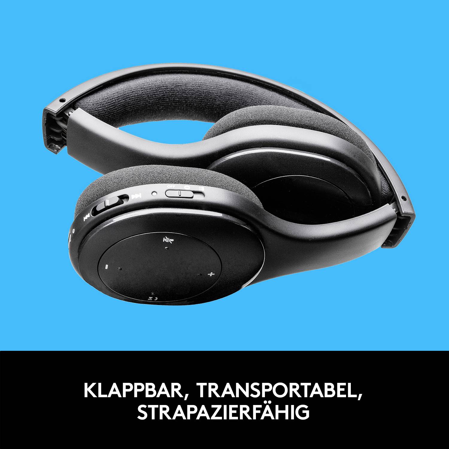 Logitech H800 Computer On Ear Headset Bluetooth® Stereo Schwarz Mikrofon-Rauschunterdrückung, Noise Cancelling Lautstärkeregelung, Mikrofon-Stumms