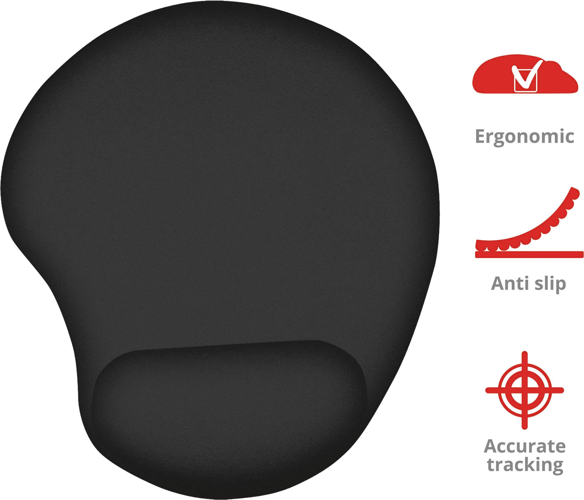 Trust Bigfoot Gel Mauspad mit Handballenauflage Ergonomisch Schwarz