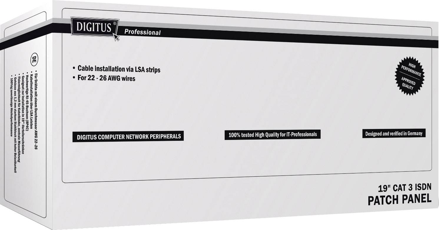 DIGITUS - CAT 3 ISDN Patch Panel, ungeschirmt