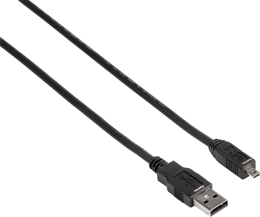 Hama USB-Kabel USB M bis mini-USB Typ B M 1.8 m Schwarz
